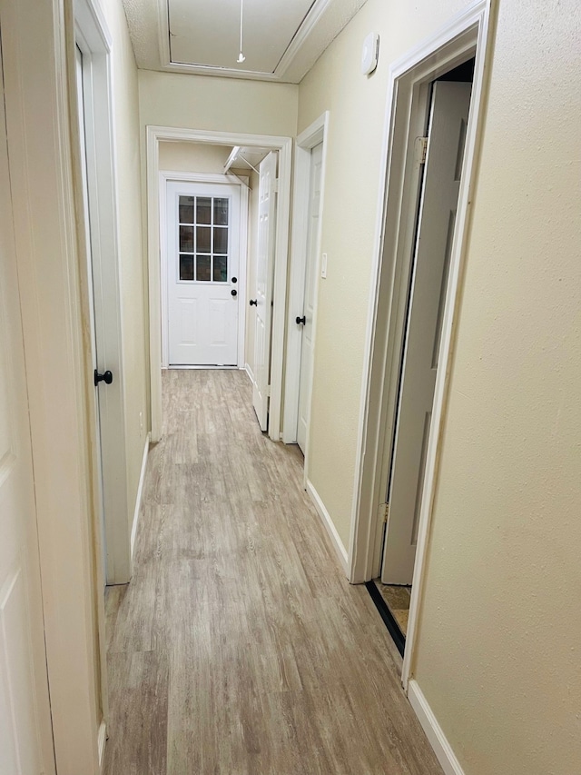 hall featuring light hardwood / wood-style flooring