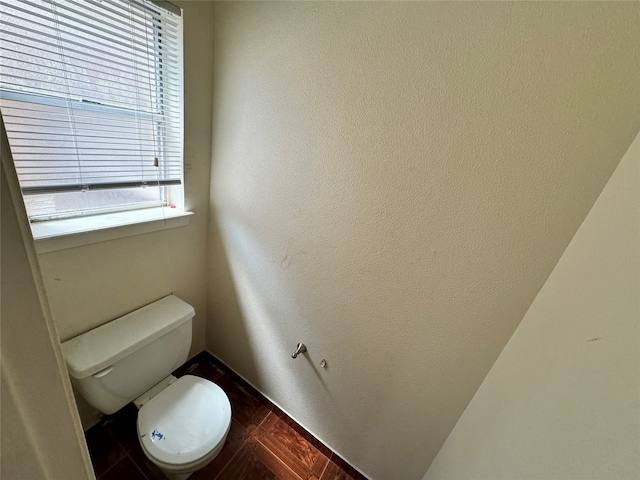 bathroom with plenty of natural light and toilet