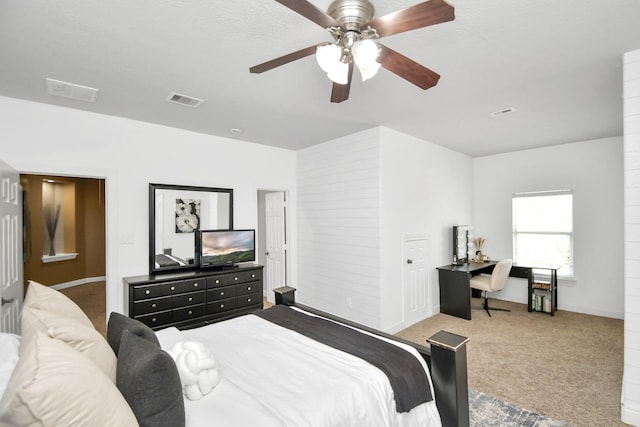 15 Bees Creek Ct, Missouri City, TX 77459 - carpeted bedroom with a desk and ceiling fan