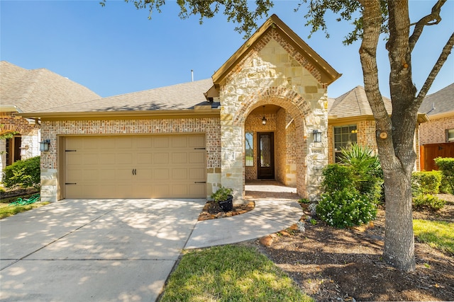 view of front of home with a garage