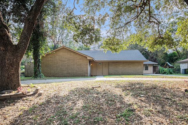 view of single story home