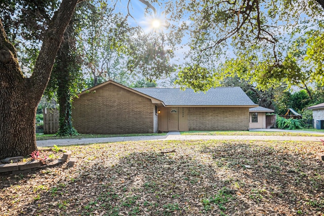 view of single story home