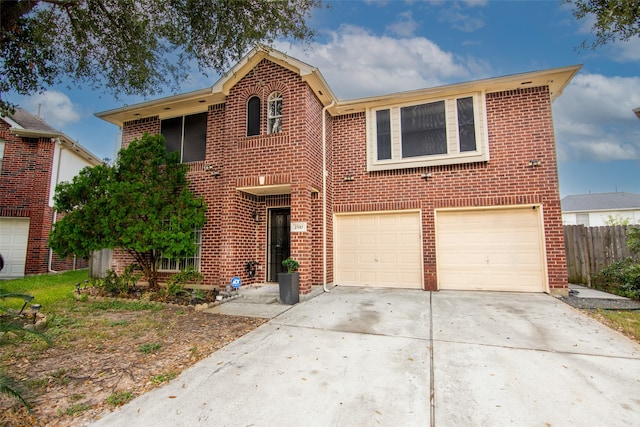 view of property with a garage