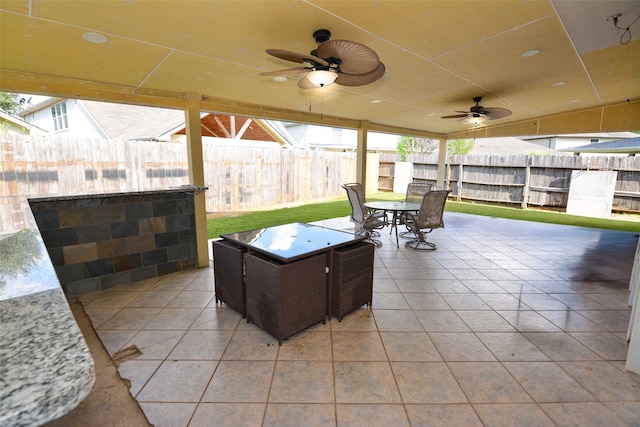 view of patio / terrace with ceiling fan