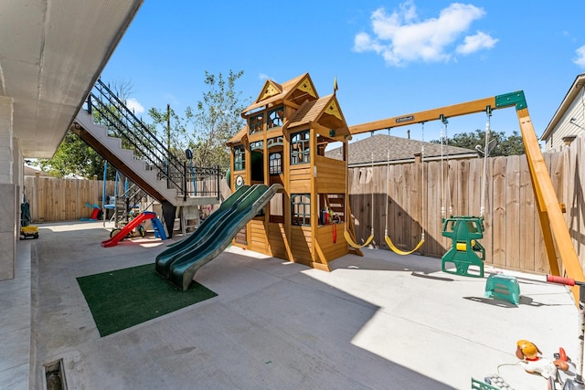 view of playground with fence