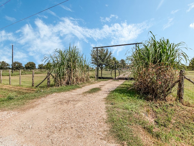 view of road with a rural view