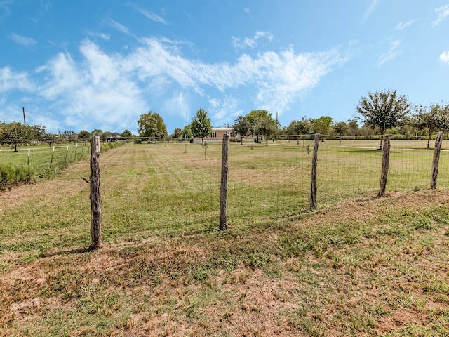 view of yard with a rural view