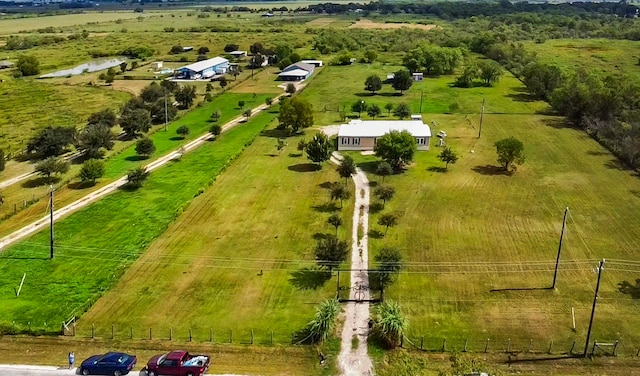 aerial view with a rural view