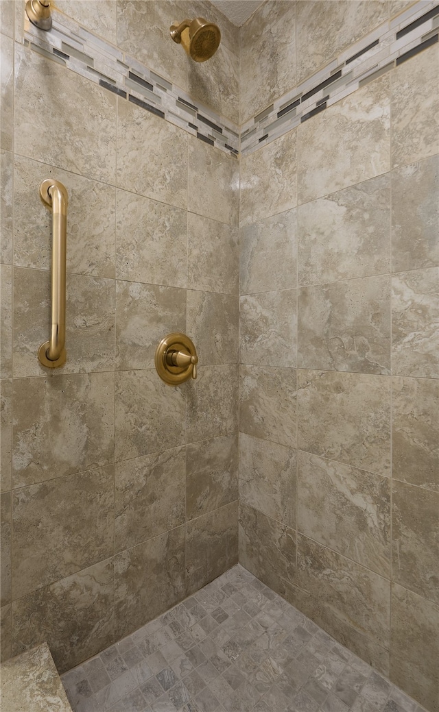 interior details with tiled shower