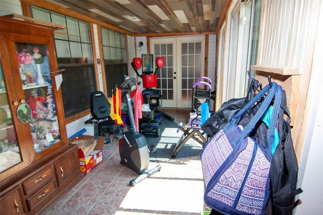 interior space with french doors