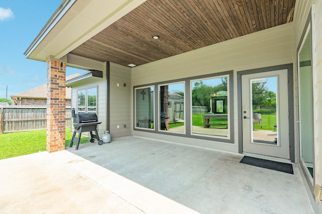 308 Creekside Ln, Lake Jackson, TX 77566 - view of patio / terrace featuring a grill