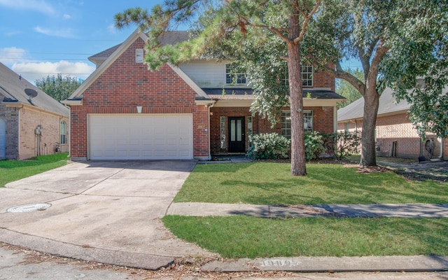 front facade with a front yard