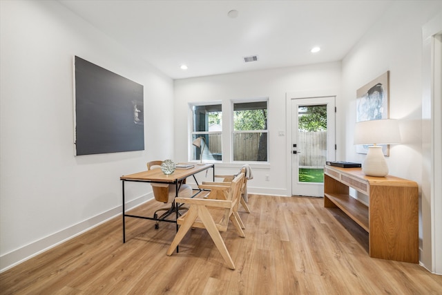 office featuring light hardwood / wood-style flooring