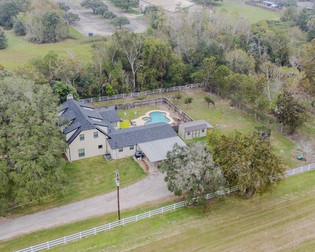 bird's eye view featuring a rural view