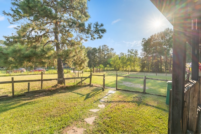 view of yard featuring a rural view