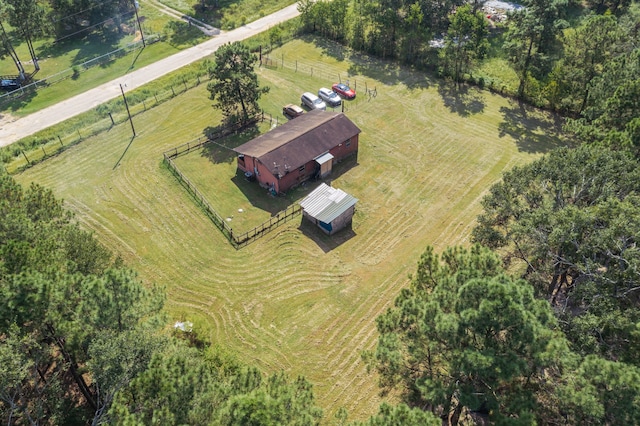 drone / aerial view with a rural view