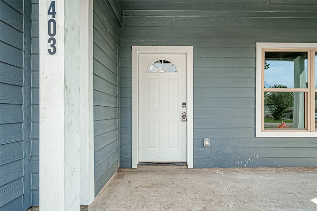 view of doorway to property