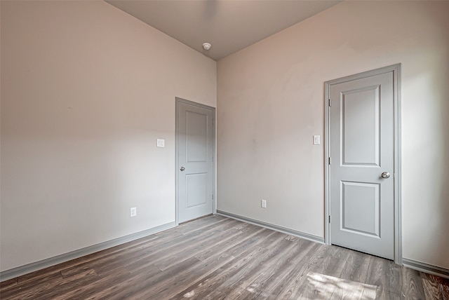 empty room with light wood-type flooring