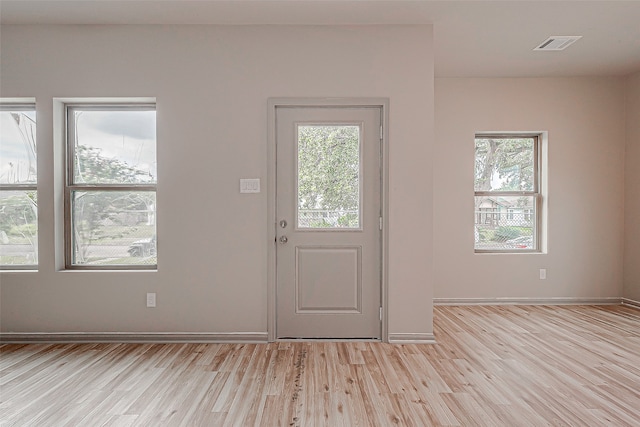 interior space featuring a wealth of natural light and light wood-type flooring