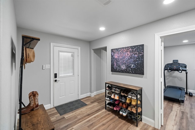 entryway featuring light wood-type flooring