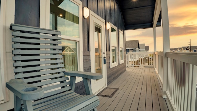 view of deck at dusk