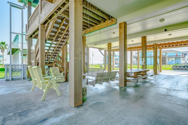 view of patio / terrace with stairway