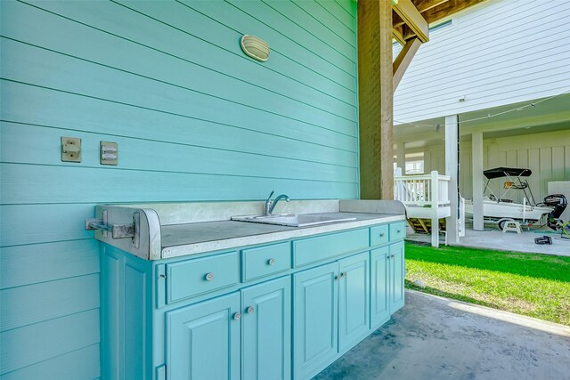 view of patio / terrace with a sink