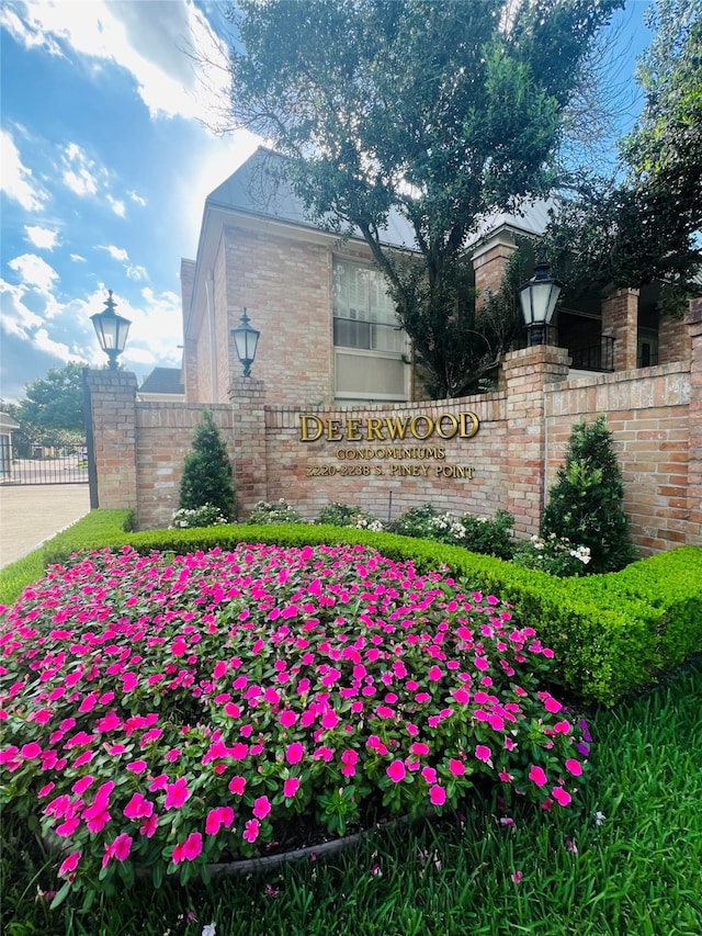 view of community sign