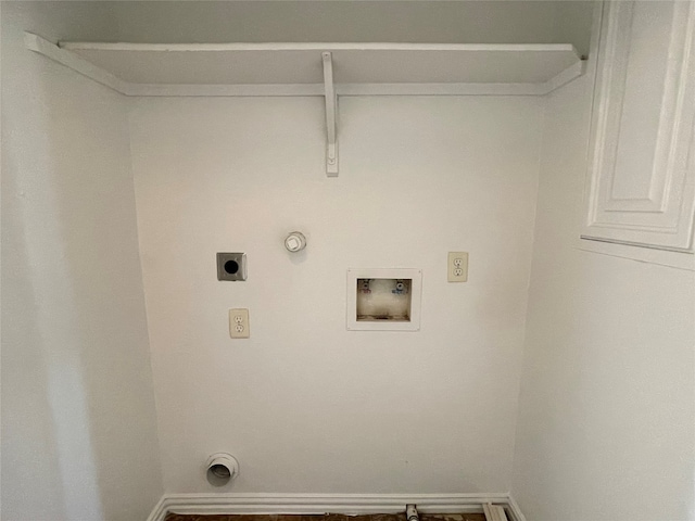 laundry area with hookup for a washing machine, hookup for a gas dryer, and electric dryer hookup