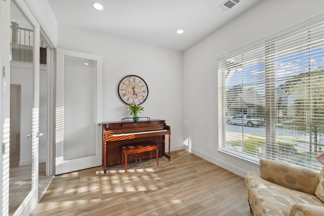 living area featuring light wood-type flooring