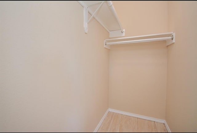 walk in closet featuring wood-type flooring