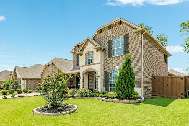 view of front of house with a front lawn