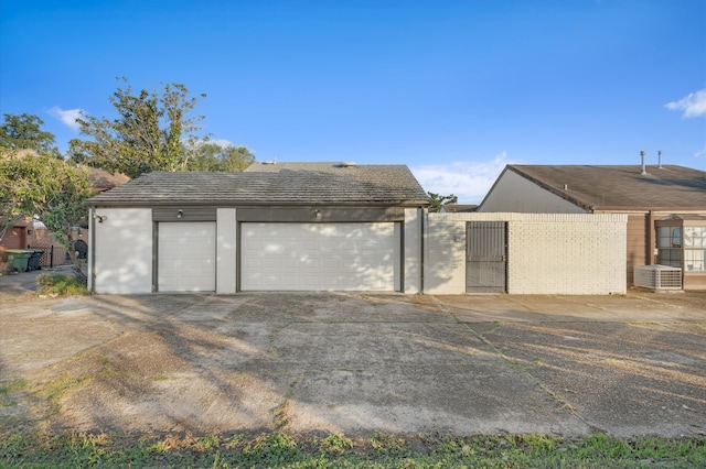 garage with cooling unit