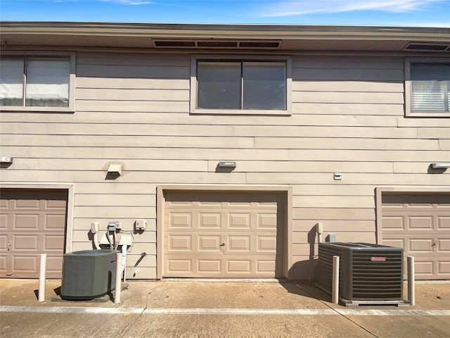 garage with central air condition unit