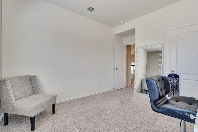 office area featuring carpet flooring