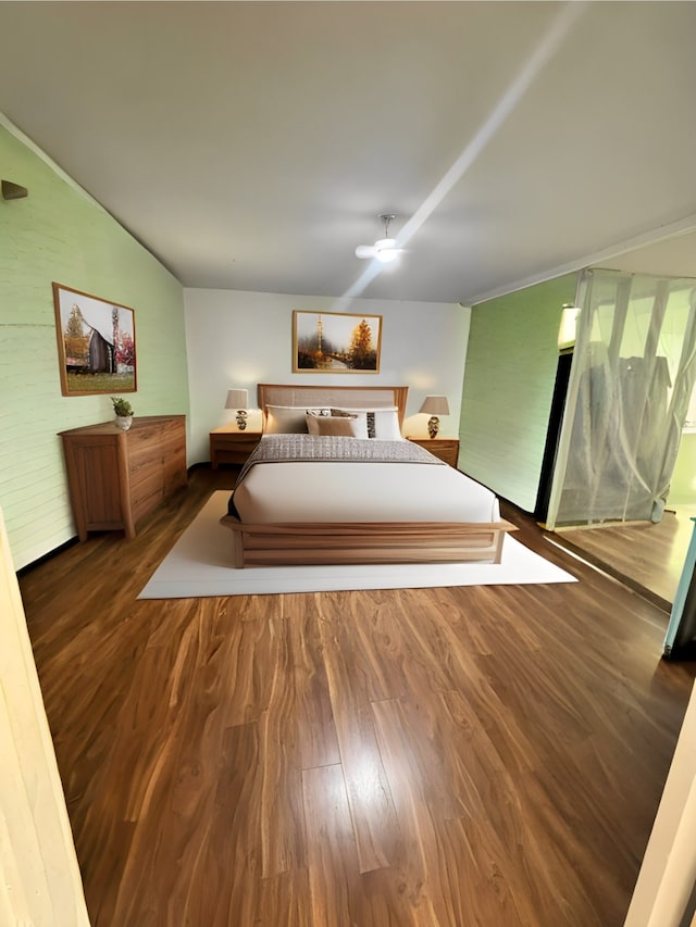 bedroom featuring wood-type flooring