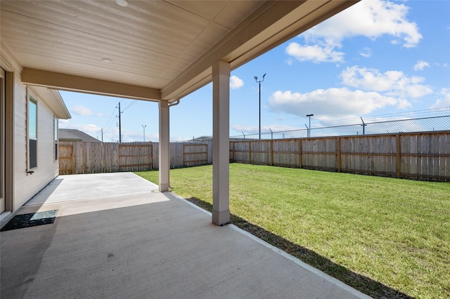 view of patio featuring a fenced backyard