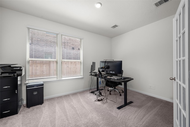 view of carpeted office