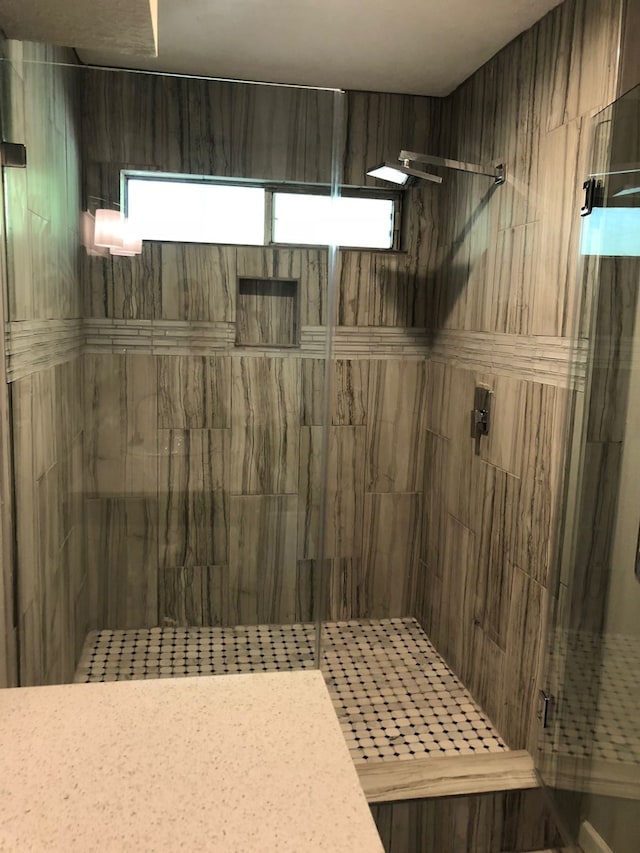 bathroom with walk in shower