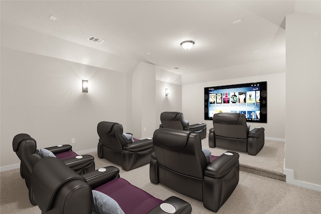 view of carpeted home theater