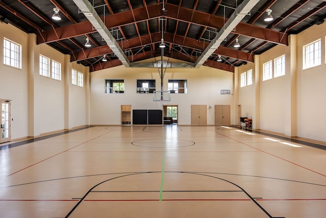 view of basketball court with a healthy amount of sunlight