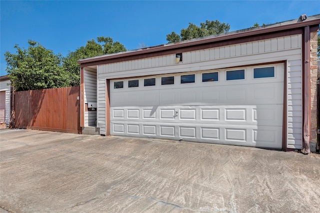 view of garage