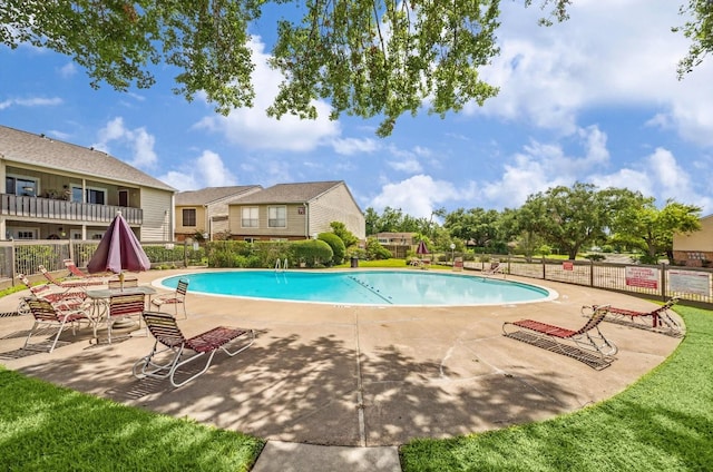 view of pool with a patio area