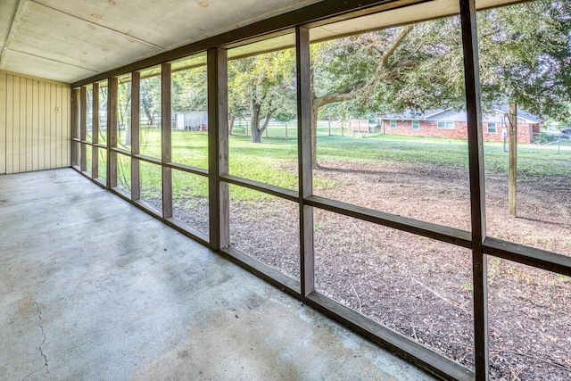 view of unfurnished sunroom