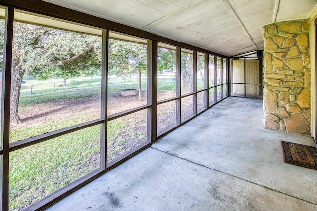 view of unfurnished sunroom