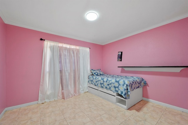 bedroom featuring ornamental molding