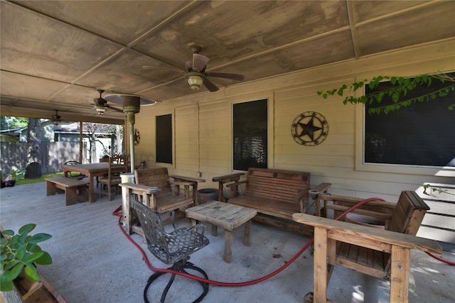 view of patio / terrace with ceiling fan