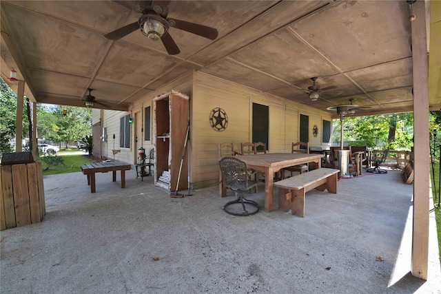 view of patio / terrace featuring ceiling fan