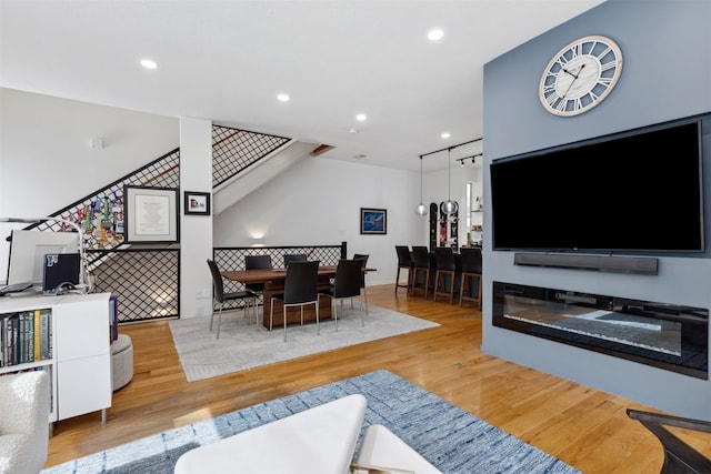 living room with hardwood / wood-style floors