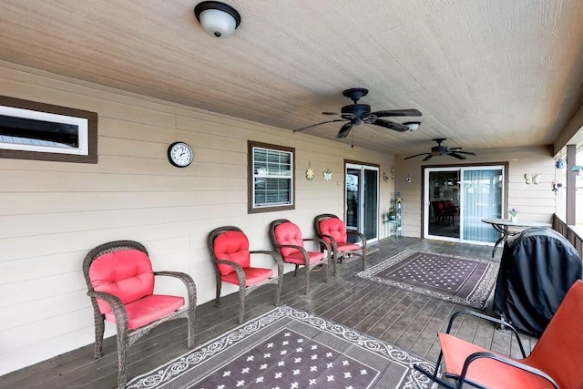 view of patio / terrace with ceiling fan